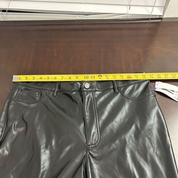 Joie NWT Black Vegan Leather The Joie Pant Shiny Plus Size 16 - Picture 11 of 16